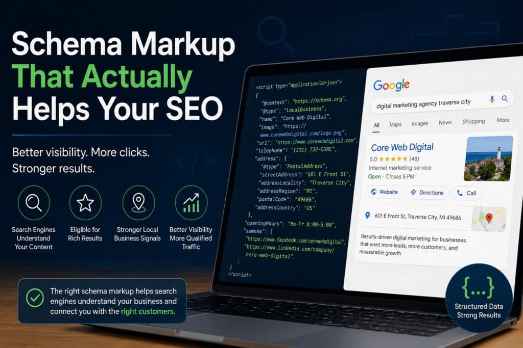 schema markup that helps SEO graphic